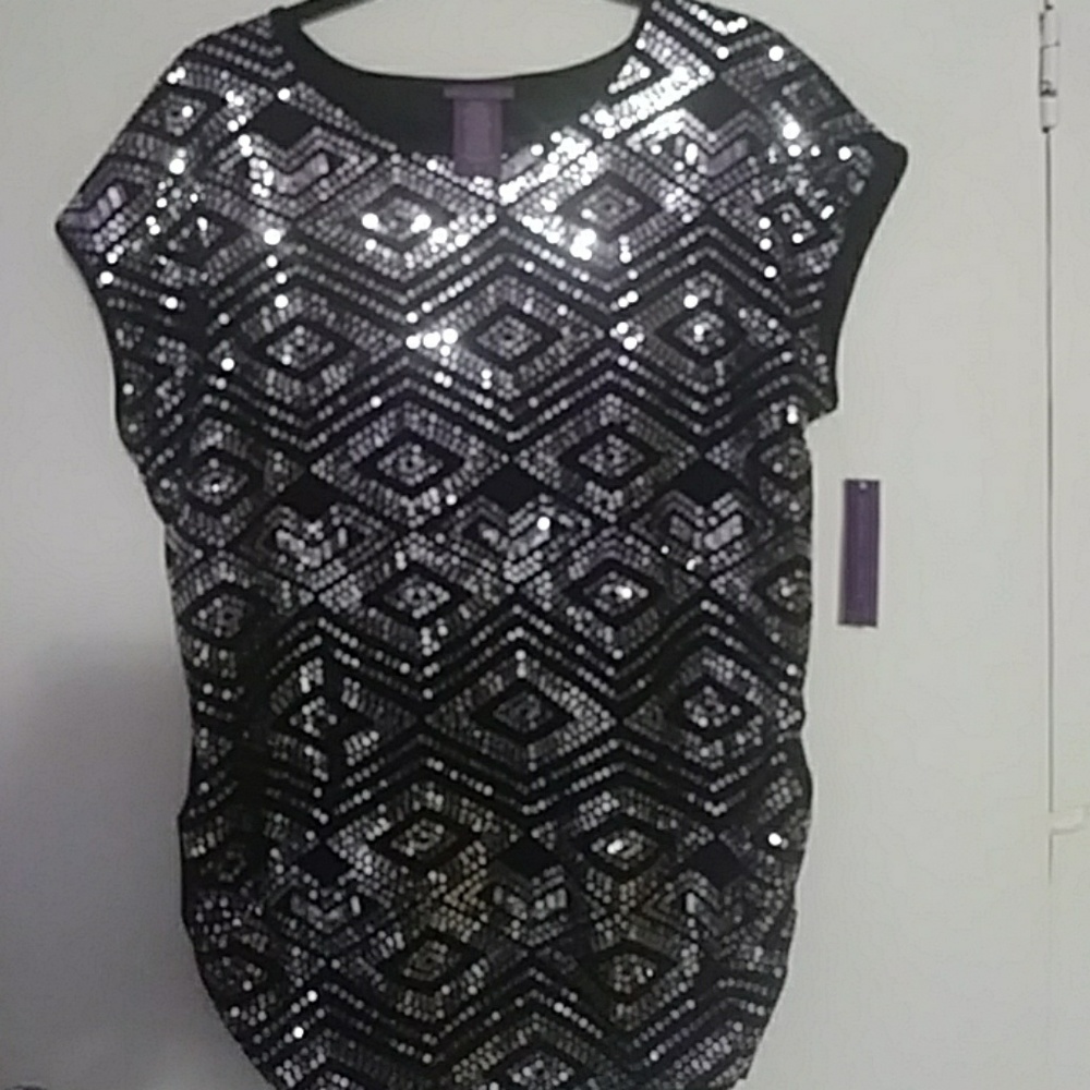 Black Sequin Top